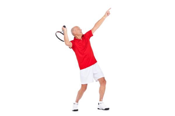 A man playing tennis.